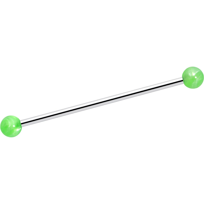 14G Color Acrylic Ball Industrial Barbell 38mm
