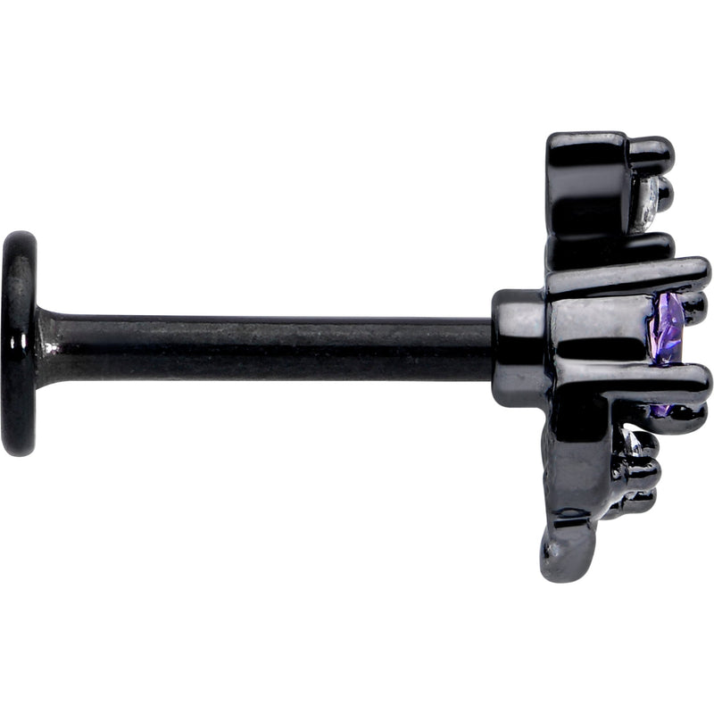 16G 5/16 Purple Clear Gem Black Twining Vine Labret Monroe Tragus