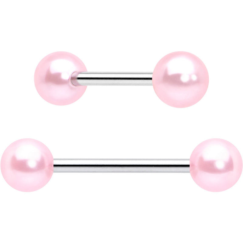 Purple Clear CZ Gem Butterfly Pink Barbell Tongue Ring Set of 4