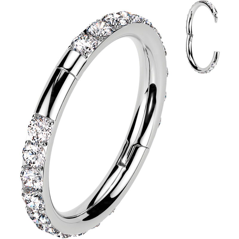 Implant Grade Titanium Forward CZ Double Sided Hoop Segment Ring