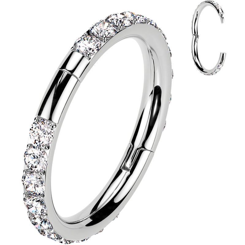 Implant Grade Titanium Forward CZ Double Sided Hoop Segment Ring