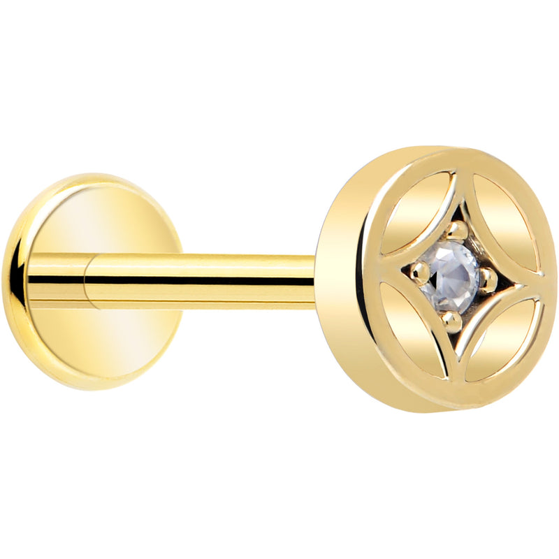 18G 5/16 CZ Gem Star Threadless Push In Labret Monroe Tragus