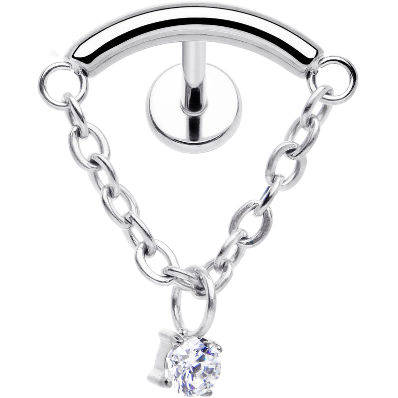 18G 5/16 CZ Gem Titanium Threadless Dangle Hidden Helix Earring