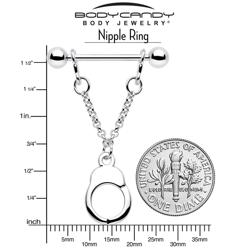 14G 3/4 Handcuff Chain Dangle Nipple Ring Set