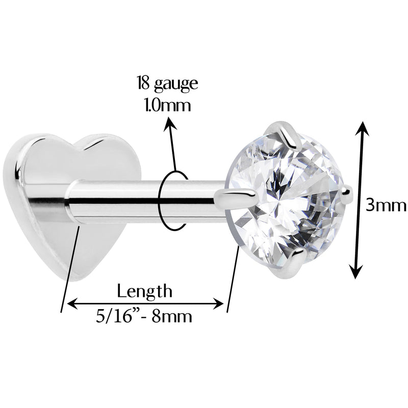18G 5/16 CZ Implant Grade Titanium Reversible Threadless Flatback