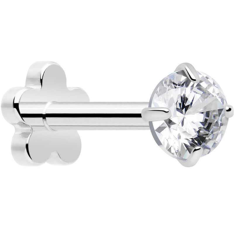 18G 5/16 CZ Implant Grade Titanium Reversible Threadless Flatback
