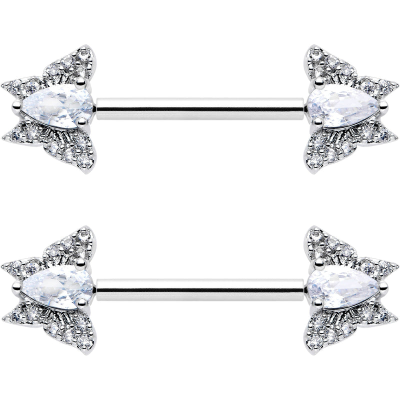 14G 9/16 Style Butterfly Threadless Nipple Ring Set