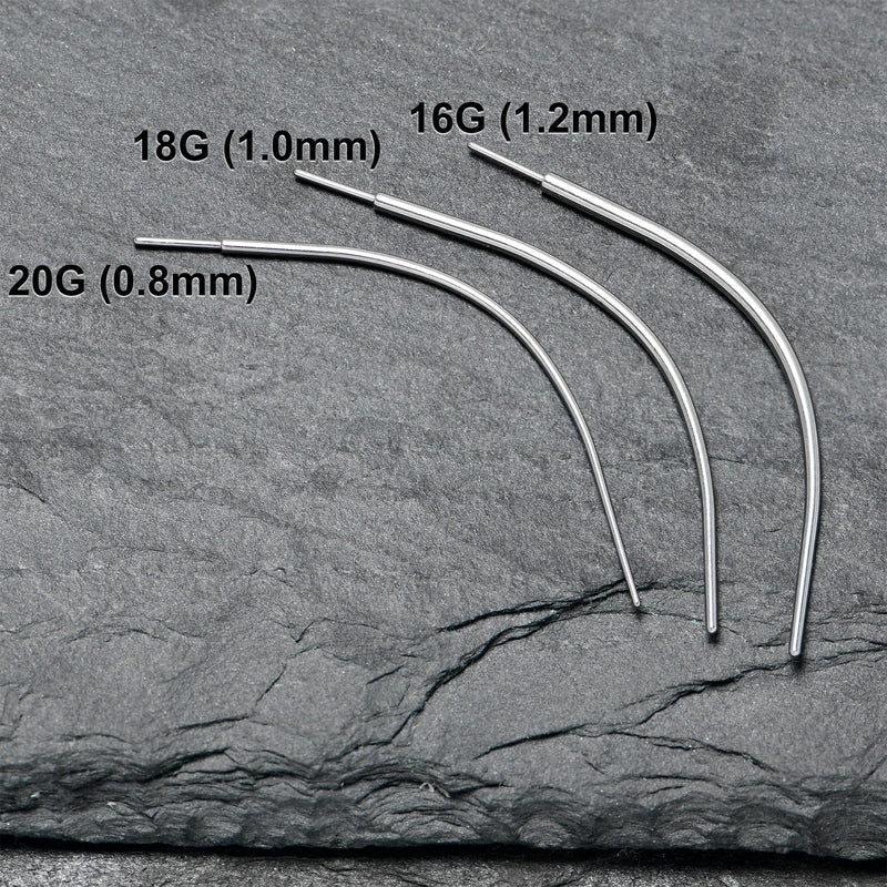 Stainless Steel Curved Insertion Tool, Threadless Insertion Pin Taper