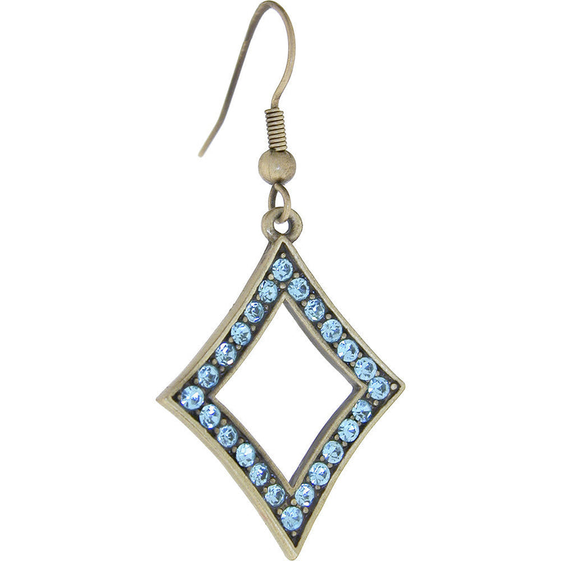 ELLE Jewery Antique Gold Aqua Rhinestone DIAMOND Earrings