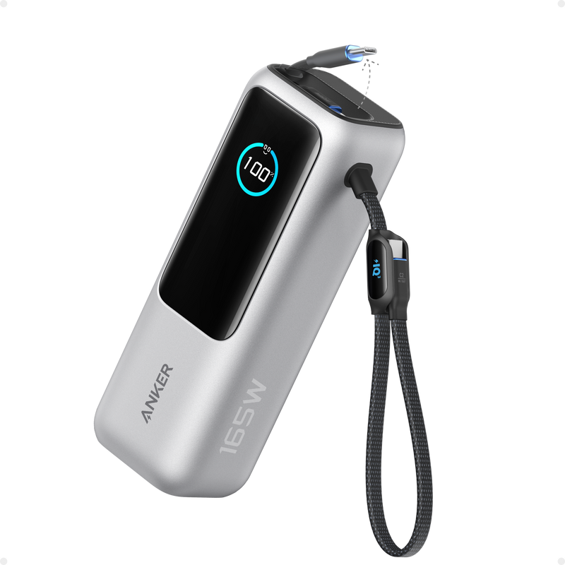Anker Laptop Power Bank (25K, 165W, Built-In and Retractable Cables)
