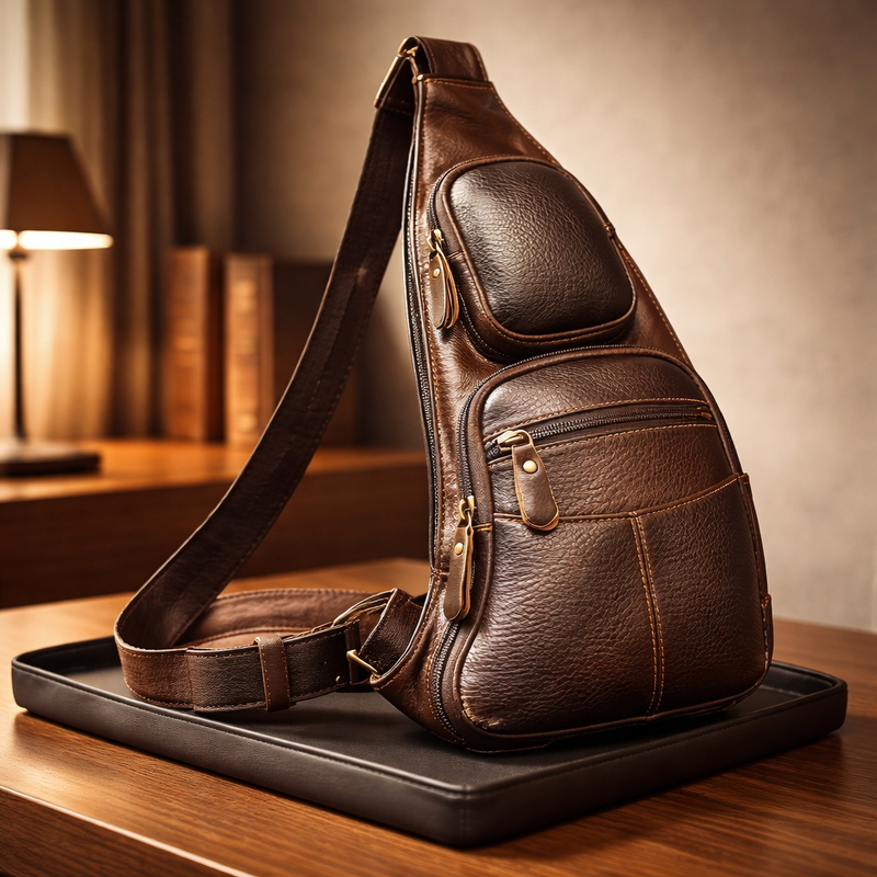 Genuine Leather Crossbody Sling Bag (Unisex)