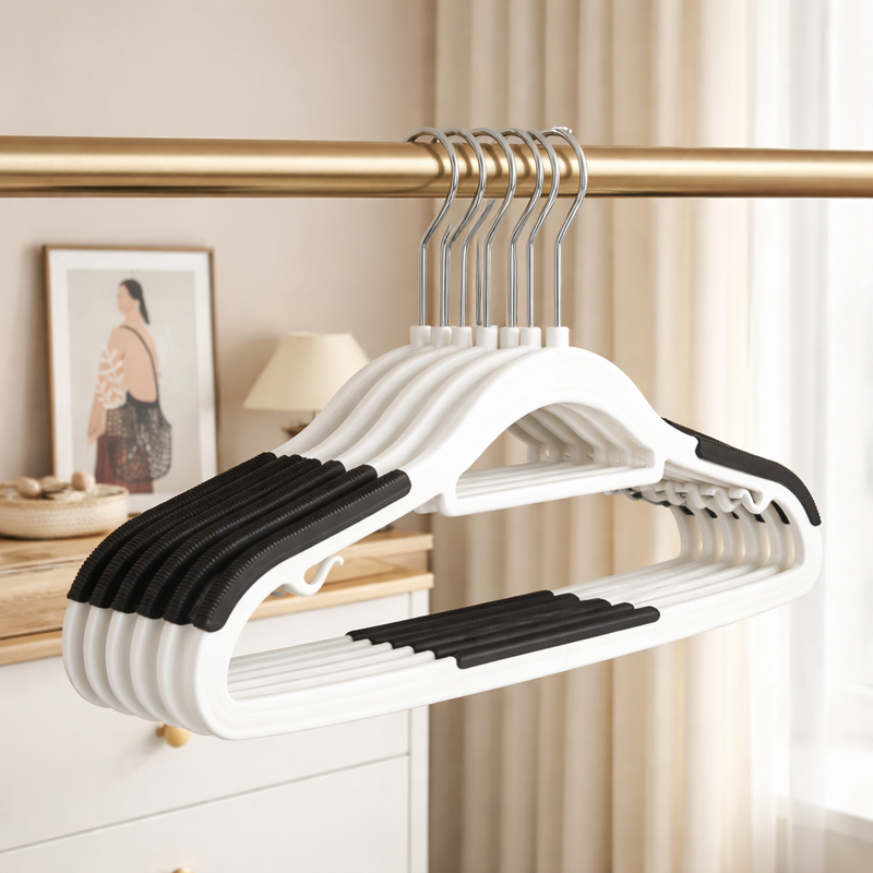 10-Pack: Heavy-Duty Plastic Anti-Skid Clothes Hangers