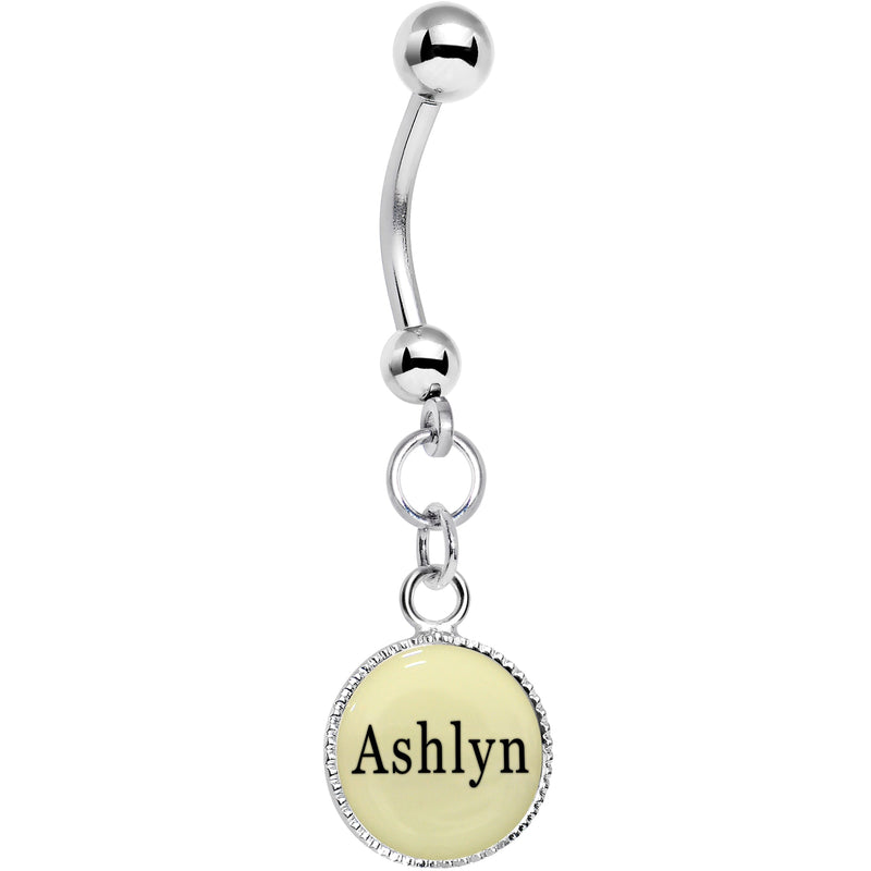 Custom Glow in the Dark Personalized Name Dangle Belly Ring