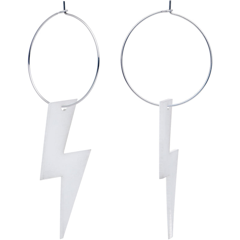 Acrylicious Glow in the Dark Lightning Bolt Hoop Earrings
