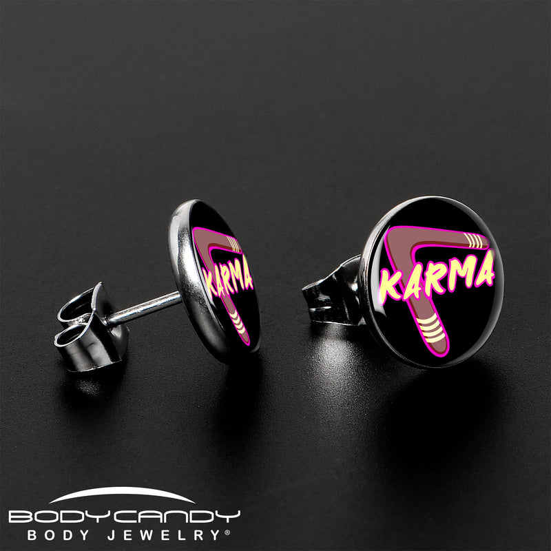 Karmic Boomerang Stud Earrings by Onyx O