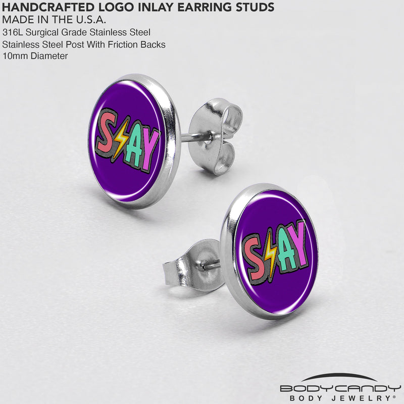 Colorful Lighting SLAY Stud Earrings by Onyx O