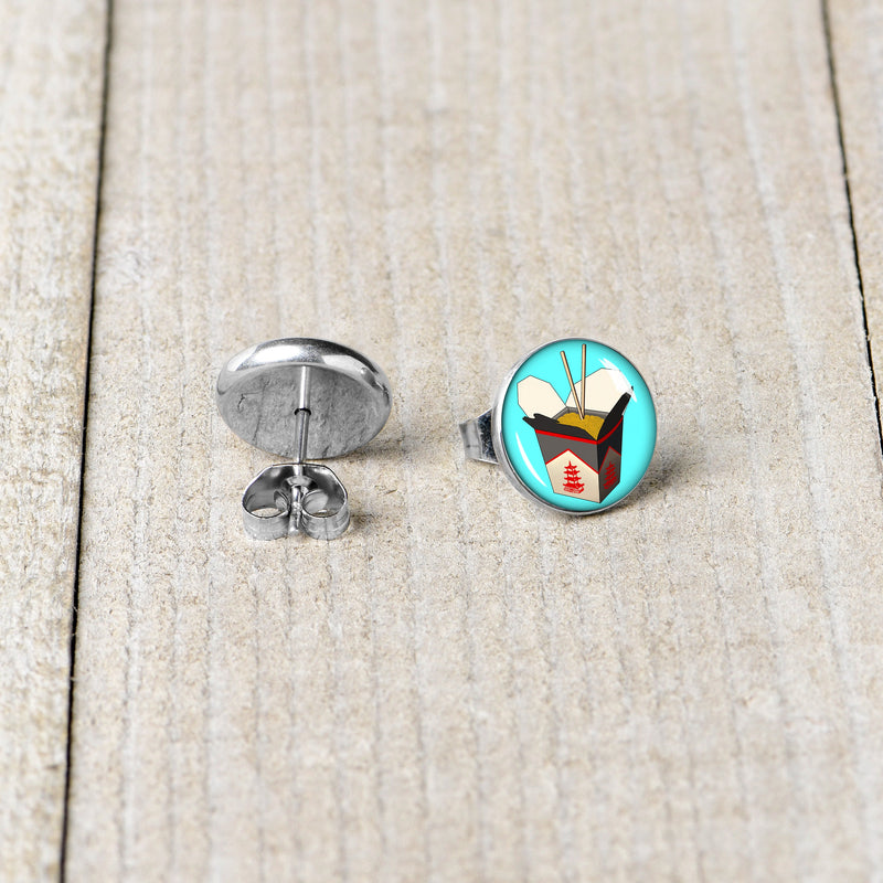 Chinese Take Out Stud Earrings by Onyx O