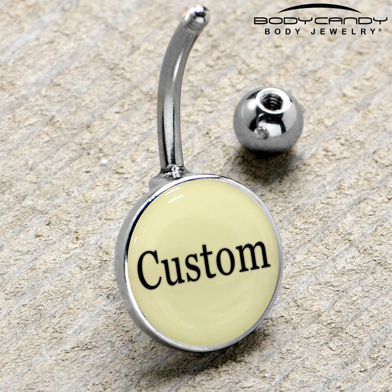 Custom Glow in the Dark Personalized Name Dangle Belly Ring