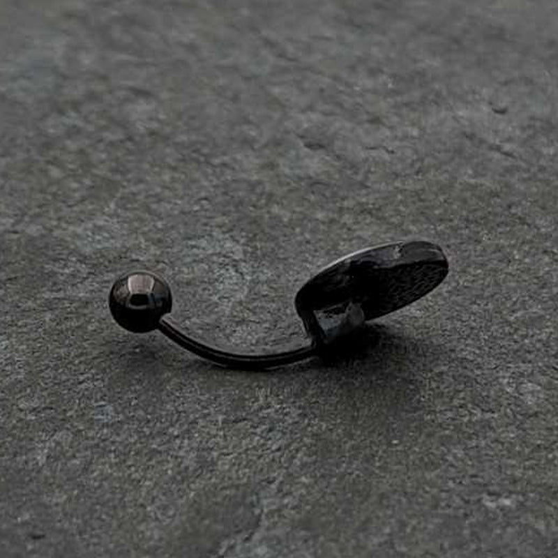 Black Glow in the Dark Holiday Peppermint Candy Belly Ring by Onyx O