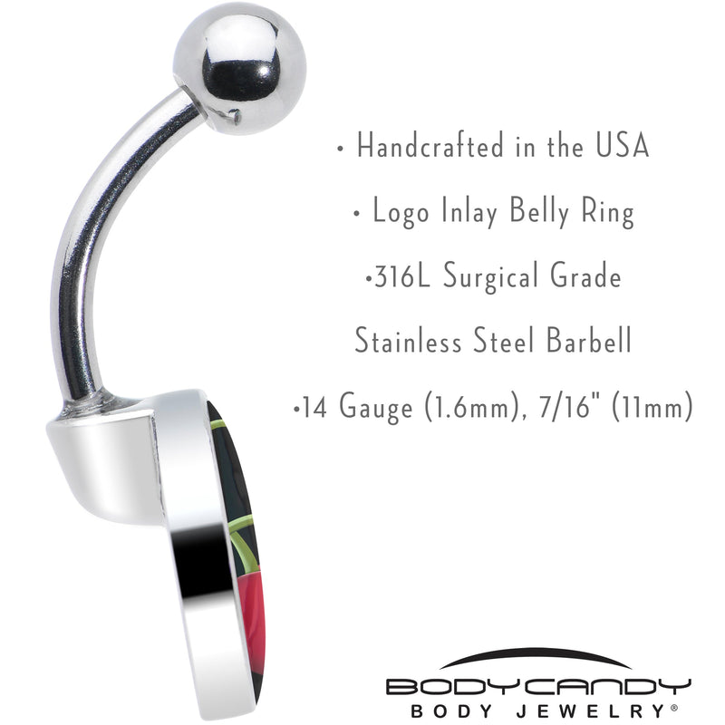 Cherry Heart Belly Ring by Onyx O
