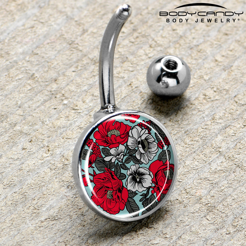 Blossom Creation Vibrant Bloom of Flowers Belly Ring by Onyx O