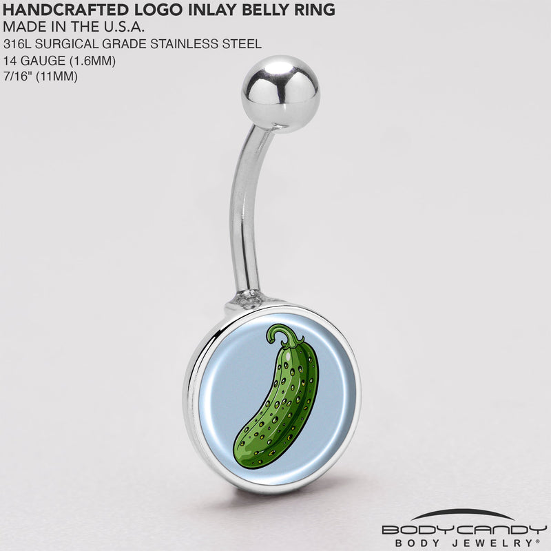 Green Pickle Belly Ring by Onyx O