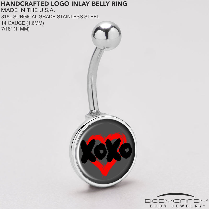 XOXO Heart Belly Ring by Onyx O