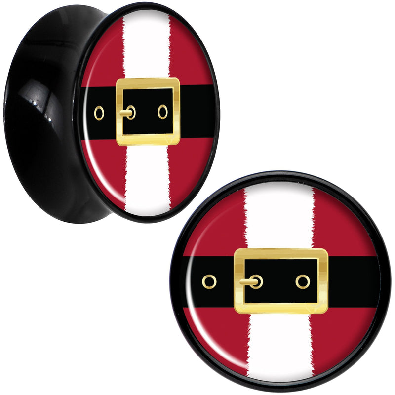 Christmas Santa Suit Black Acrylic Saddle Plug Set Sizes 5mm to 20mm