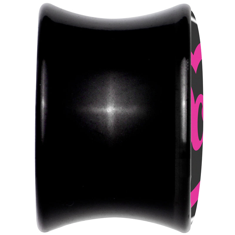 Hollow Heart Doll Word Black Acrylic Saddle Plug Set by Onyx O