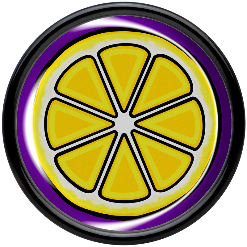 Yellow Slice of Lemon Black Acrylic Saddle Plug Set by Onyx O