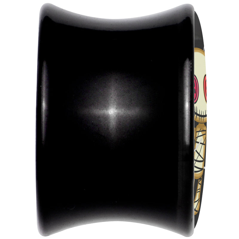 0G Voodoo Doll Black Acrylic Saddle Plug Set by Onyx O