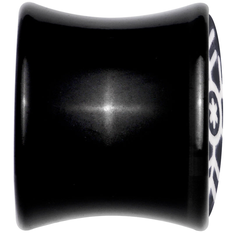 Glow in the Dark Holiday Snowflake Black Acrylic Saddle Plug Set by Onyx O