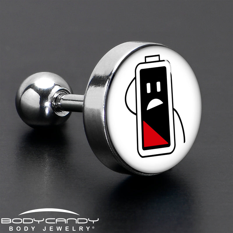 16G 1/4 Battery Empty Cartilage Tragus Earring by Onyx O