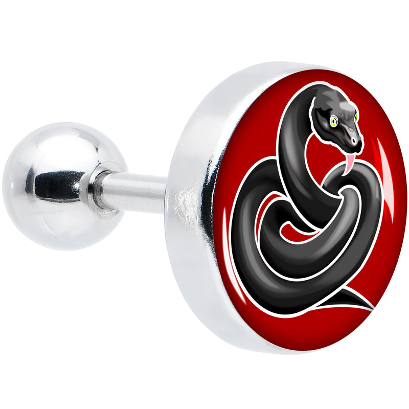 16G 1/4 Black Snake Cartilage Tragus Earring by Onyx O