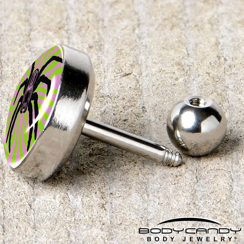 16G 1/4 Psychedelic Spider Tragus Cartilage Earring by Onyx O