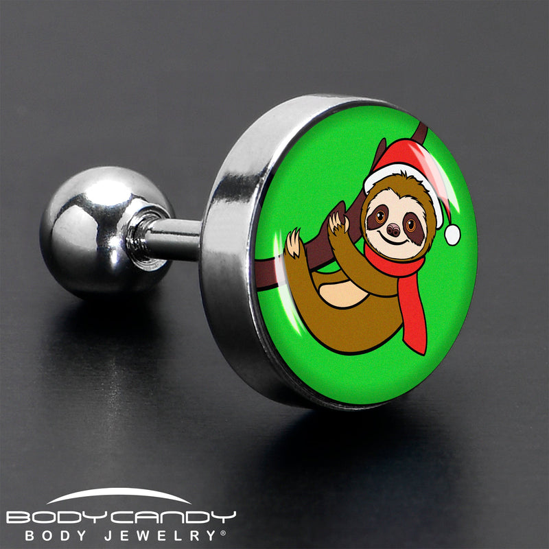 16G 1/4 Santa Sloth Tragus Cartilage Earring by Onyx O