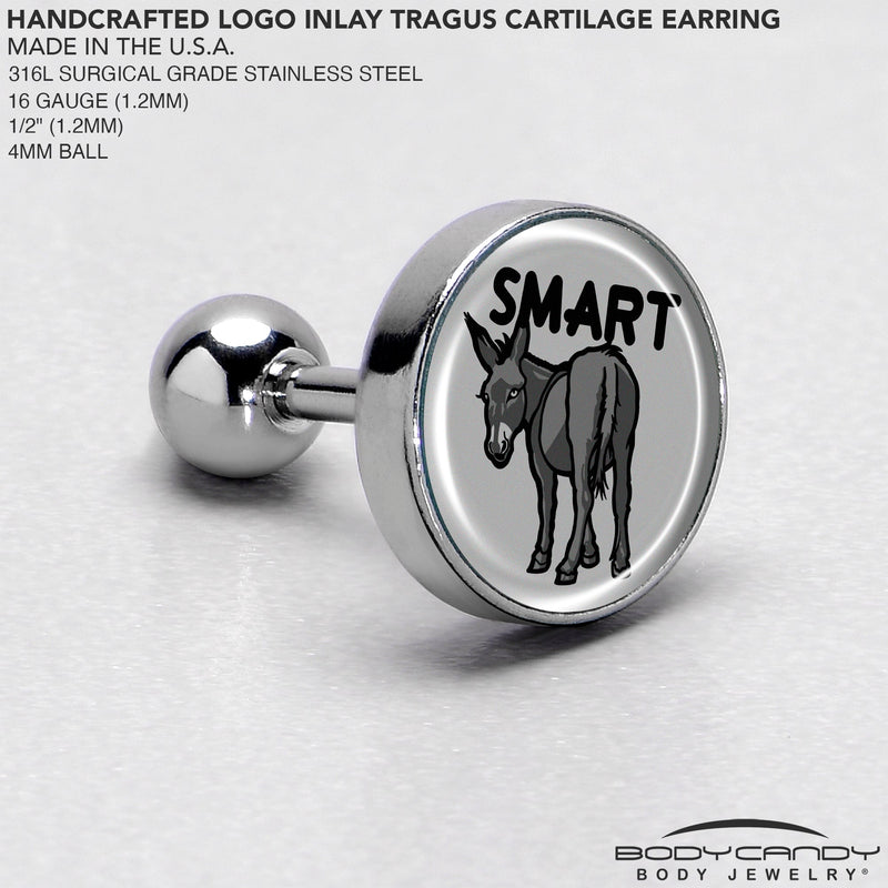 16G 1/4 Donkey Smart Ass Tragus Cartilage Earring by Onyx O