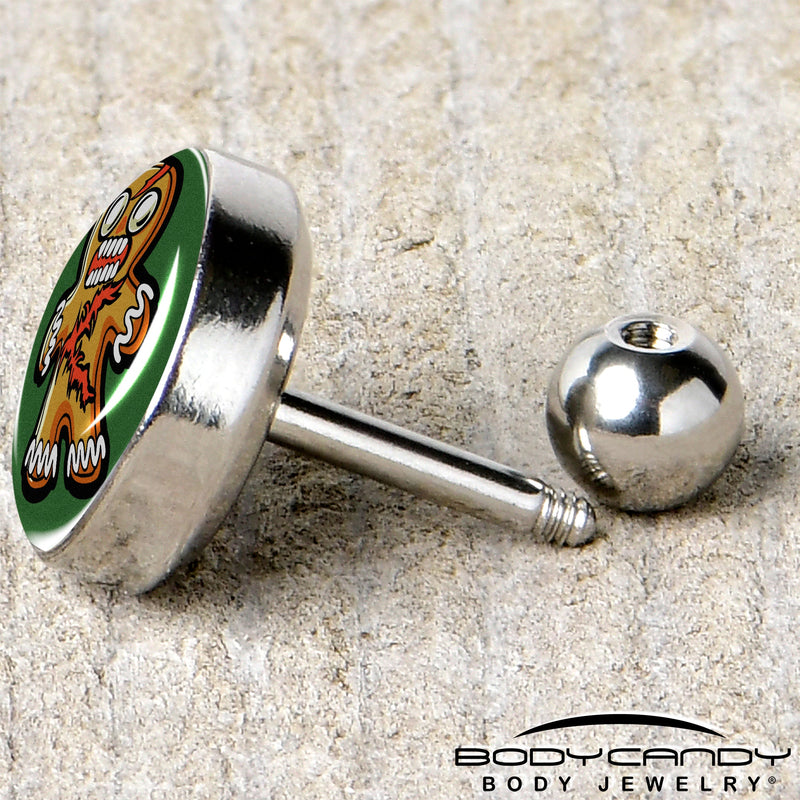 Christmas Holiday Zombie Gingergread Man Tragus Cartilage Earring by Onyx O