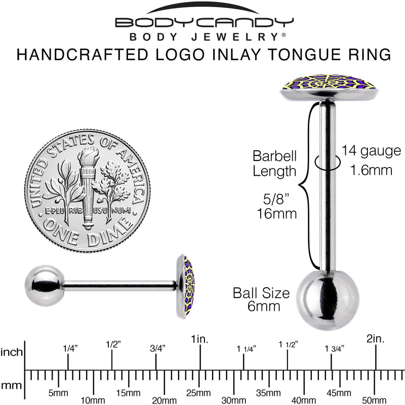 Two Tone Spider Web Barbell Tongue Ring by Onyx O