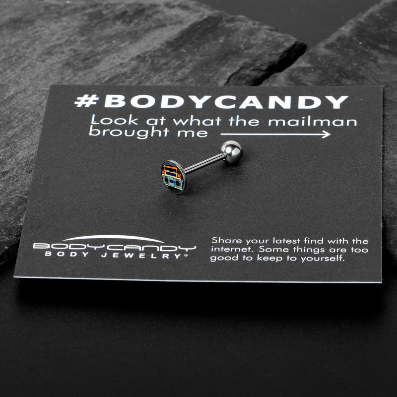 Retro Boombox Barbell Tongue Ring by Onyx O