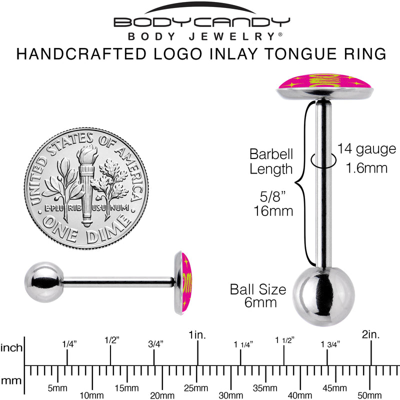 Pink JOMO Barbell Tongue Ring by Onyx O