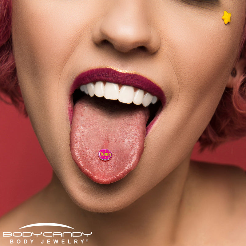 Pink JOMO Barbell Tongue Ring by Onyx O