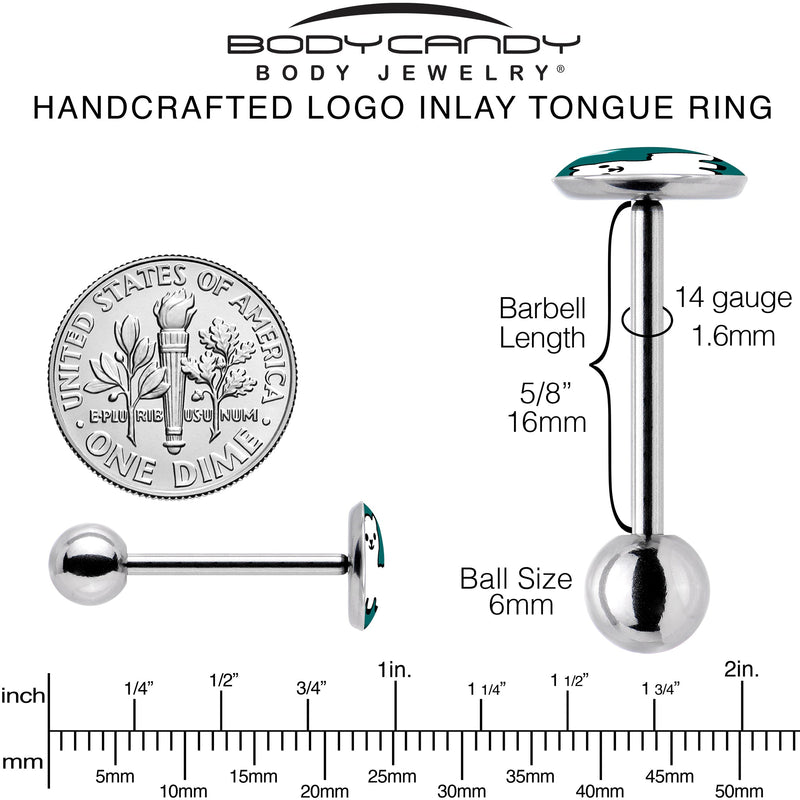 White Llama Barbell Tongue Ring by Onyx O