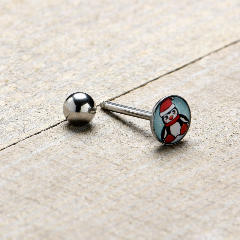 Snowfall Holiday Penguin Barbell Tongue Ring by Onyx O