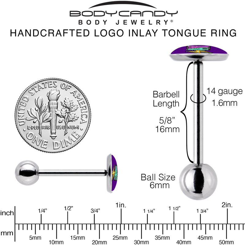 Colorful Lighting SLAY Barbell Tongue Ring by Onyx O