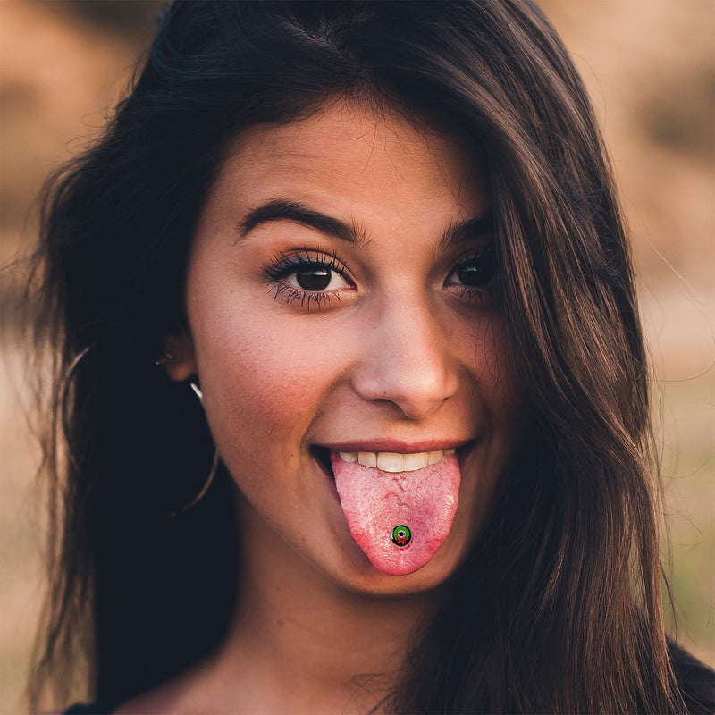 Holiday Vampire Wreath Barbell Tongue Ring by Onyx O