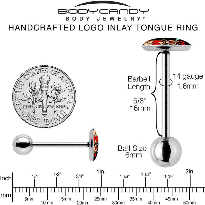 Valentine Heart Voodoo Doll Barbell Tongue Ring