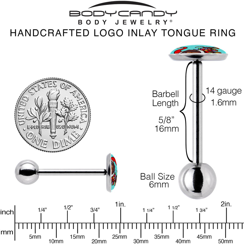 Christmas Holiday Weiner Dog Barbell Tongue Ring by Onyx O