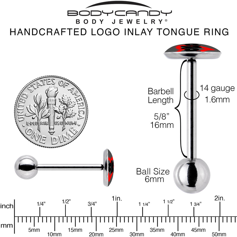 XOXO Heart Barbell Tongue Ring by Onyx O