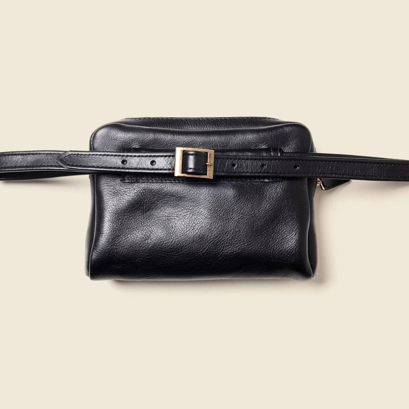 Leather Fanny Pack - Black